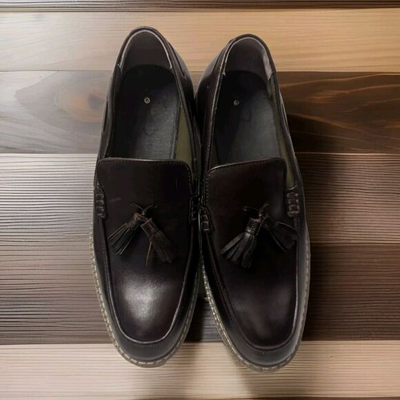 G.H. BASS & CO. MEN'S PIERCE TASSEL LOAFER DARK BROWN LEATHER CASUAL SHOE SZ 7 M - Picture 2 of 12